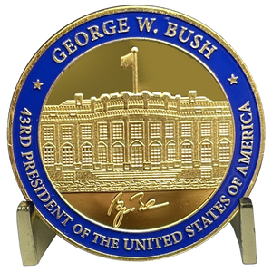 43rd President George W. Bush Challenge Coin White House POTUS G.W. Bush coin EL8-01 - www.ChallengeCoinCreations.com