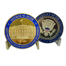Load image into Gallery viewer, 43rd President George W. Bush Challenge Coin White House POTUS G.W. Bush coin EL8-01 - www.ChallengeCoinCreations.com