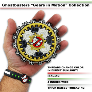 8-GB Ghostbusters Patch Ghost Gears In Motion - www.ChallengeCoinCreations.com
