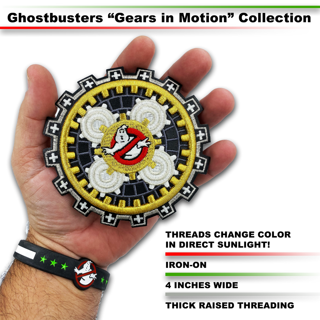 8-GB Ghostbusters Patch Ghost Gears In Motion - www.ChallengeCoinCreations.com