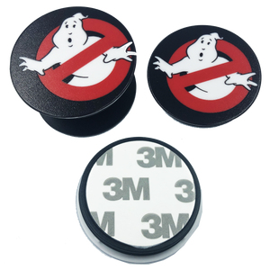 21-GB Ghostbusters no ghost Mooglie pop open cell phone holder iphone android ipad smart phone - www.ChallengeCoinCreations.com