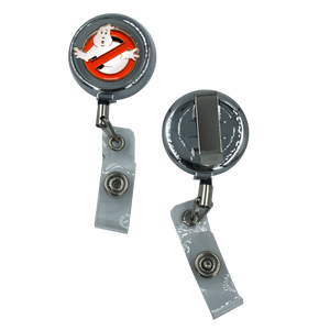 16-GB Ghostbusters Metal ID Reel retractable ID Card Holder Mooglie No Ghosts Who You Gonna Call? - www.ChallengeCoinCreations.com