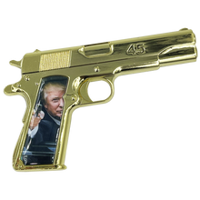 Load image into Gallery viewer, GOLD President Donald J. Trump MAGA Promises Kept 45 ACP Challenge Coin Medallion BL3-016 - www.ChallengeCoinCreations.com