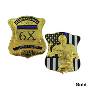 Gold Tom Brady New England Patriots inspired Challenge Coin Boston Police G-010