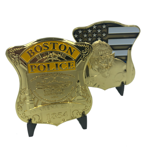 Gold Boston Police Bruins Tuukka Rask Challenge Coin thin blue line NHL inspired KK-006
