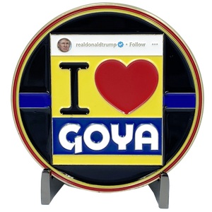 Goya President Donald J. Trump MAGA Thin Blue Line Police Challenge Coin 45 Keep America Great Make DL11-01 - www.ChallengeCoinCreations.com