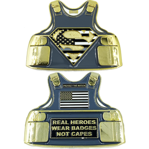 Correctional Officer Super Hero Body Armor Challenge Coin Corrections Prison Jail Superman inspired DL4-15 - www.ChallengeCoinCreations.com
