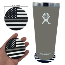 Load image into Gallery viewer, Thin Gray Line Correctional Officer American Flag Silicone Coaster for drinks CO Corrections DL4-03 - www.ChallengeCoinCreations.com