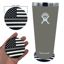 Thin Gray Line Correctional Officer American Flag Silicone Coaster for drinks CO Corrections DL4-03 - www.ChallengeCoinCreations.com