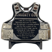 Load image into Gallery viewer, Correctional Officer&#39;s Prayer God Almighty Challenge Coin Thin Gray Line CO Corrections BL10-016 - www.ChallengeCoinCreations.com