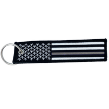 Load image into Gallery viewer, Thin Gray Line Correctional Officer Flag Law Enforcement Keychain or Luggage Tag or zipper pull CO Corrections CC-001 LKC-01 - www.ChallengeCoinCreations.com