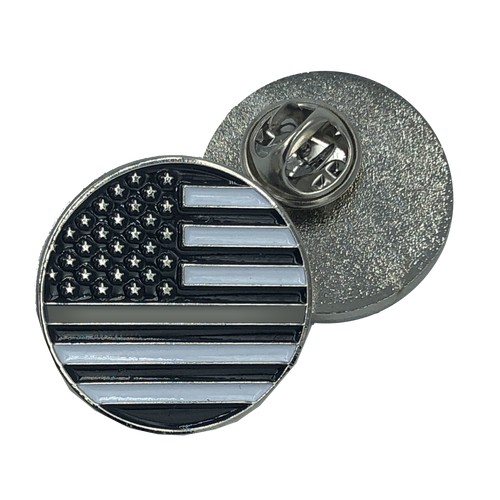 Thin Gray Line pin Corrections american flag Correctional Officer (round) CL7-03 P-001 - www.ChallengeCoinCreations.com