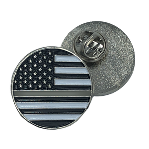 Thin Gray Line pin Corrections american flag Correctional Officer (round) CL7-03 P-001 - www.ChallengeCoinCreations.com