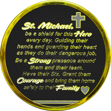 Load image into Gallery viewer, Correctional Officer CO Prayer Saint Michael Protect Us Matthew 14:30 Challenge Coin Thin Gray Line