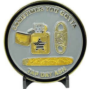 Corrections CO Thin Gray Line Correctional Officer Cigar Gorilla Challenge Coin Tap Dat Ash Some People Meditate We Smoke Cigars BL12-010 - www.ChallengeCoinCreations.com