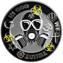 Load image into Gallery viewer, Statue of Liberty Thin Gray Line Correctional Officer Biohazard Pandemic Challenge Coin CO Corrections SERT RRT GL1-010 - www.ChallengeCoinCreations.com