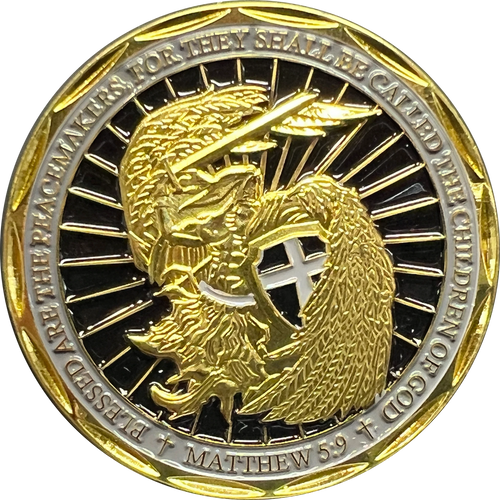 Saint Michael Police Prayer Challenge Coin Thin Gray Line Corrections CO Correctional Officer St. Michael Protect Us GL4-007
