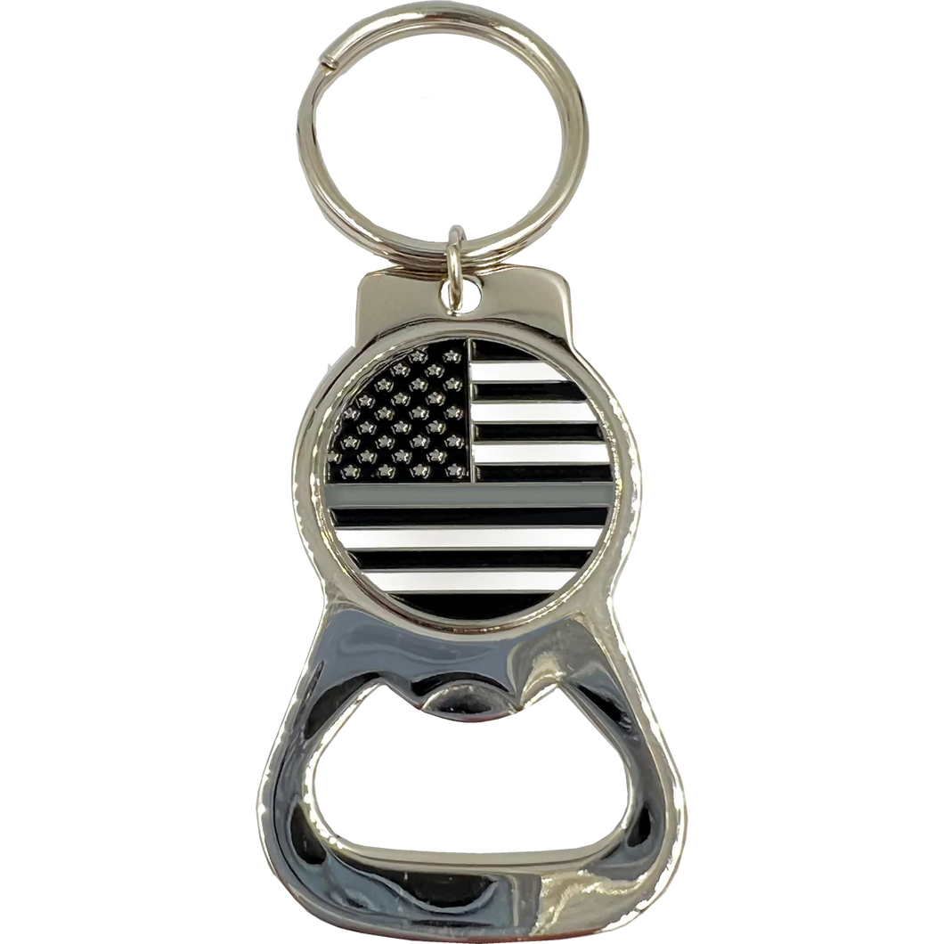 Thin Gray Line flag Correctional Officer Keychain Bottle Opener CO Corrections KCB-001-C KC-034B