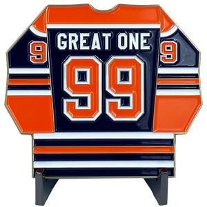 The Great One Challenge Coin Inspired by Wayne Gretzky 99 Edmonton Jersey USA Canada DL11-08 - www.ChallengeCoinCreations.com