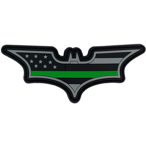 Batman inspired Green Line PVC Patch hook and loop back Border Patrol Army Marines Deputy Sheriff CL4-12 - www.ChallengeCoinCreations.com