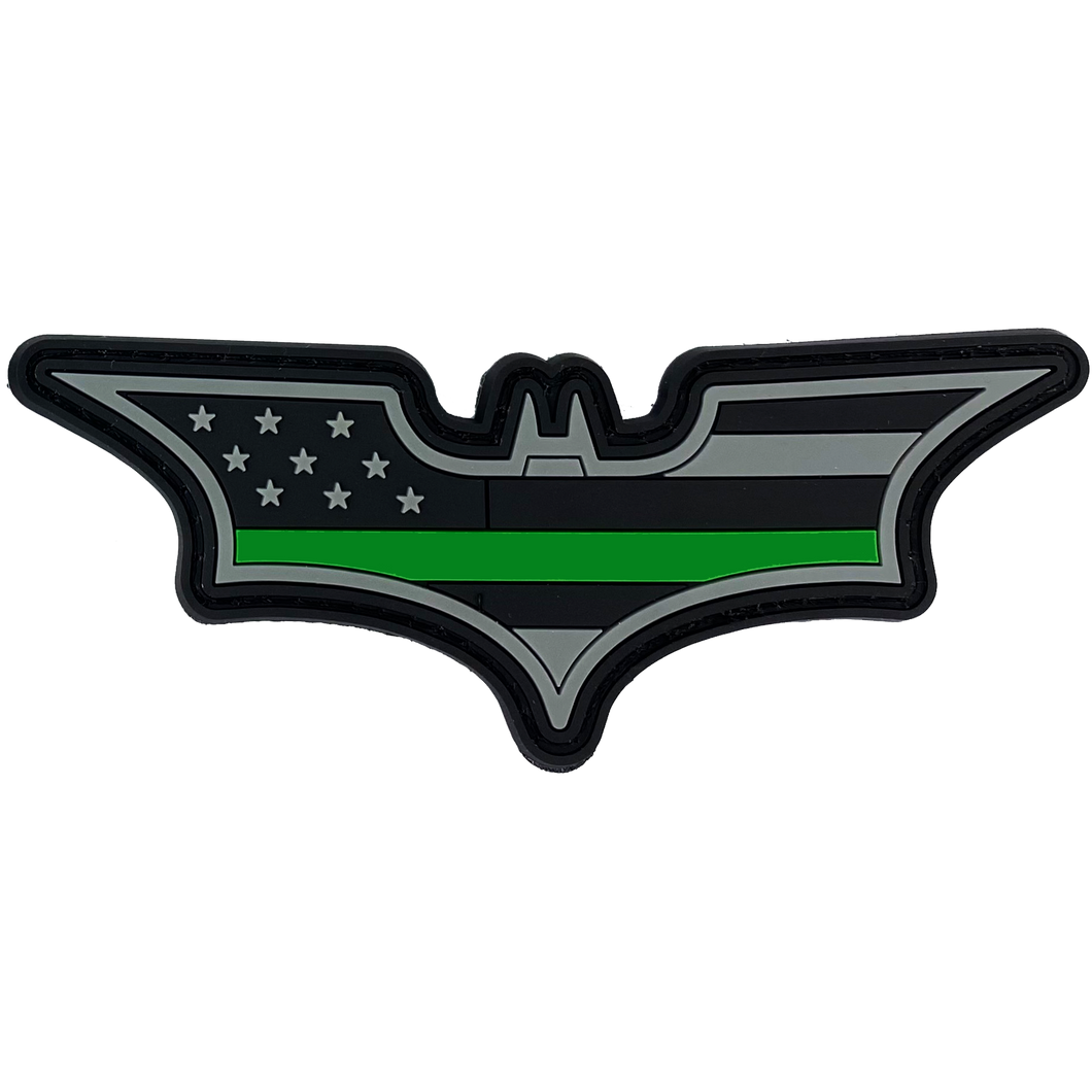 Batman inspired Green Line PVC Patch hook and loop back Border Patrol Army Marines Deputy Sheriff CL4-12 - www.ChallengeCoinCreations.com