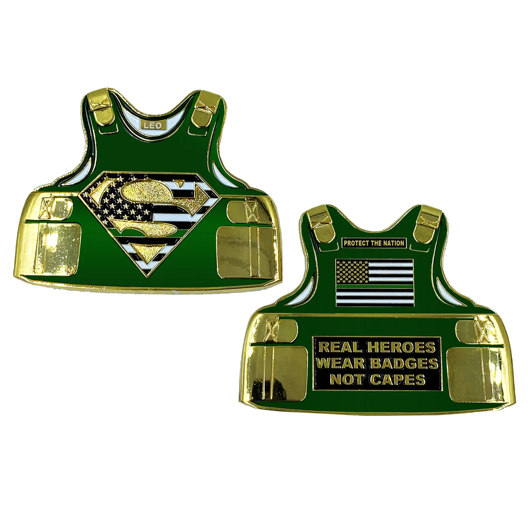 Police Body Armor Challenge Coin thin green line Border Patrol Capes CBP Sheriff Army Marines GL2-08