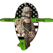 Load image into Gallery viewer, Bounty Hunter Slave 1 One I Thin Green Line CBP Border Patrol Deputy Sheriff Marines Army Challenge Coin BL13-012 - www.ChallengeCoinCreations.com