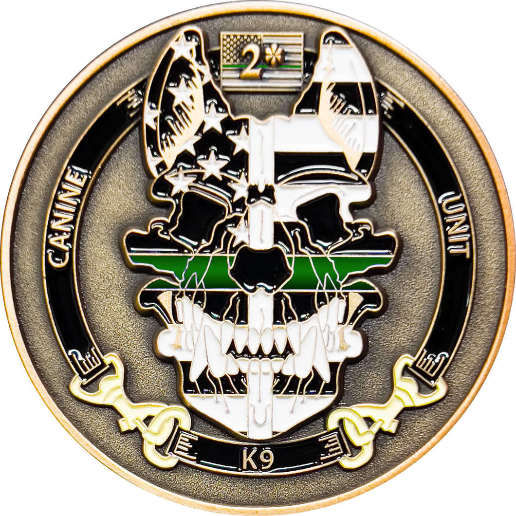 Border Patrol Agent Canine Enforcement K9 Thin Green Line Challenge Coin CBP BPA GL11-003