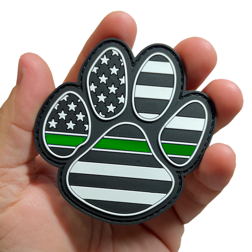 Border Patrol Thin Green Line K9 Canine Rubber Silicone Morale Patch large 3 inch with hook and loop Military EE-020 PAT-233