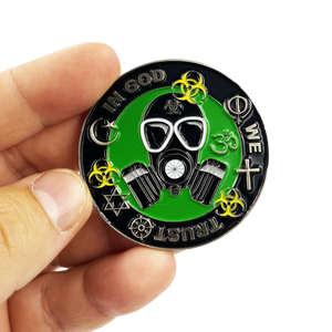 Statue of Liberty Thin Green Line Police Task Force Biohazard Pandemic Challenge Coin Border patrol Army Marines Deputy Sheriff CL6-16 - www.ChallengeCoinCreations.com
