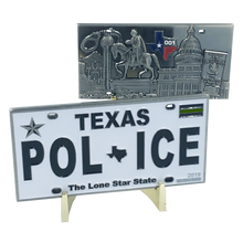 Load image into Gallery viewer, Thin Green Line Texas Police License Plate Challenge Coin Border Patrol Sheriff CBP Law Enforcement N-002A - www.ChallengeCoinCreations.com