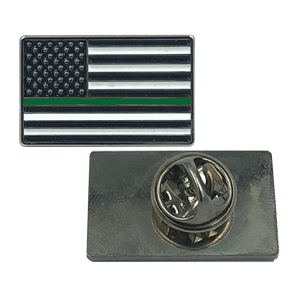 Thin Green Line Flag Pin: Border Patrol, CBP, Army, Sheriff, Security P-044 - www.ChallengeCoinCreations.com