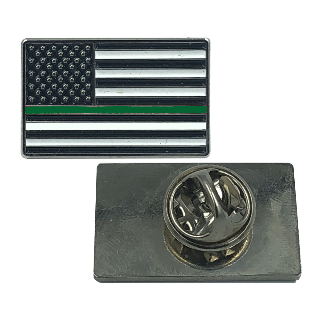 Thin Green Line Flag Pin: Border Patrol, CBP, Army, Sheriff, Security P-044 - www.ChallengeCoinCreations.com