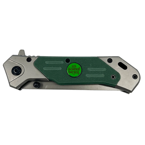 Border Patrol tactical pocket knife BPA Rescue Tool Steel Blade Patrol Agent CBP Bortac GB2-004 26-K