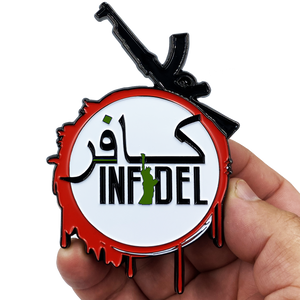Infidel Statue of Liberty American Flag M4 Thin Green Line Challenge Coin Border Patrol Army Marines Military DL8-09 - www.ChallengeCoinCreations.com