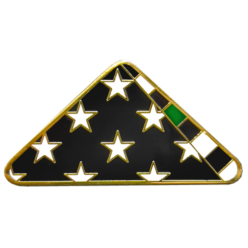 Thin Green Line Police Honor Guard Folded US Flag Pin CBP Border Patrol Army Marines Military Veteran PBX-004-F P-225