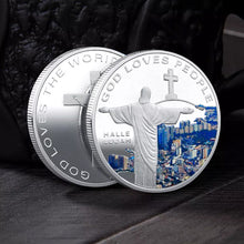 Load image into Gallery viewer, God Jesus Loves the World Lord Is My Shepherd Christ the Redeemer Medallion Challenge Coin Free USA Shipping EL7-001A-C