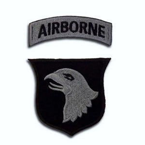 101rst Army Airborne 2 piece Embroidered Hook and Loop Morale Patch Free Shipping From The USA PAT-693 694 695 (E)