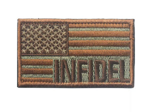 Infidel Subdued US Flag Tactical Patch Army Marines Morale Hook and Loop FREE USA SHIPPING  SHIPS FROM USA PAT-192