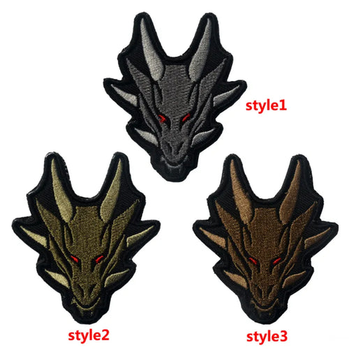 Dragons Head Milspec Embroidered Tactical Patch  Morale Hook and Loop FREE USA SHIPPING  SHIPS FROM USA PAT-531 (E)