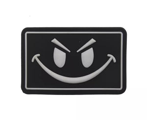 White Version Funny Evil Smile Grin Tactical Patch Army Marines Morale Hook and Loop FREE USA SHIPPING  SHIPS FROM USA PAT-181