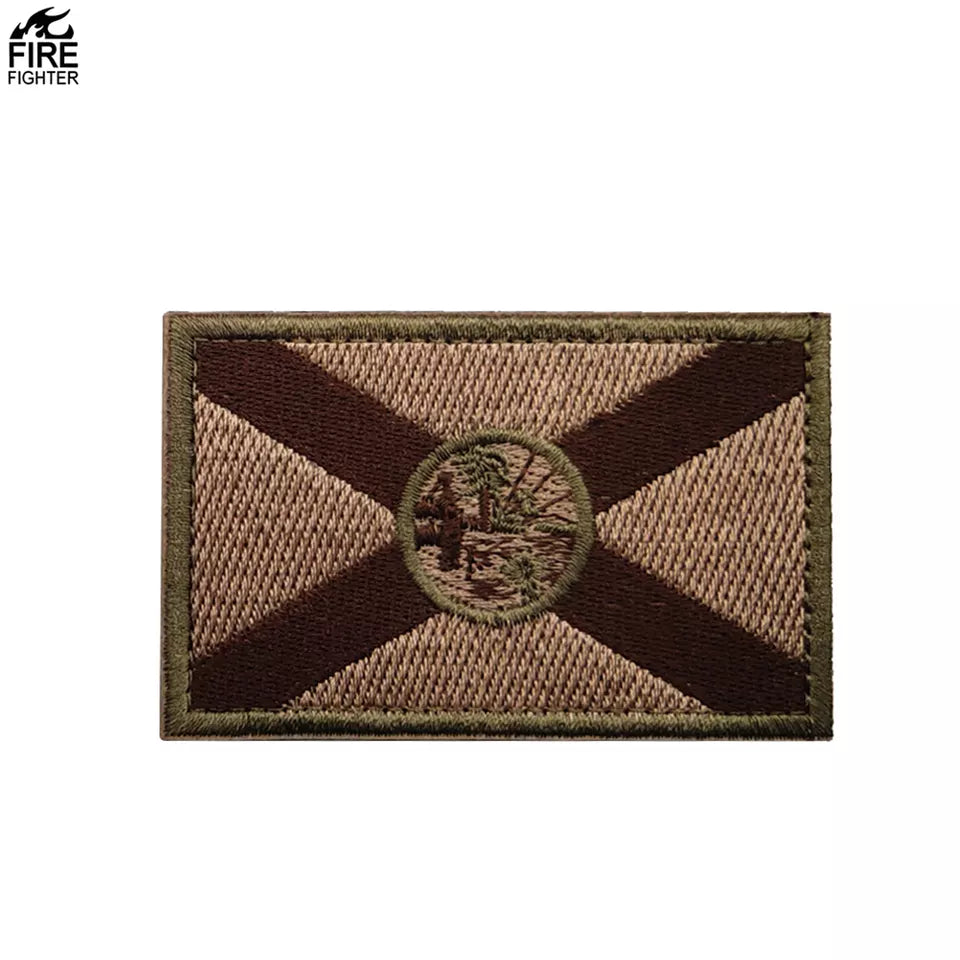 Subdued Florida Flo Grown State Flag Embroidered Hook and Loop Morale Patch Army Navy USMC Air Force LEO FREE USA SHIPPING SHIPS FROM USA PAT-331