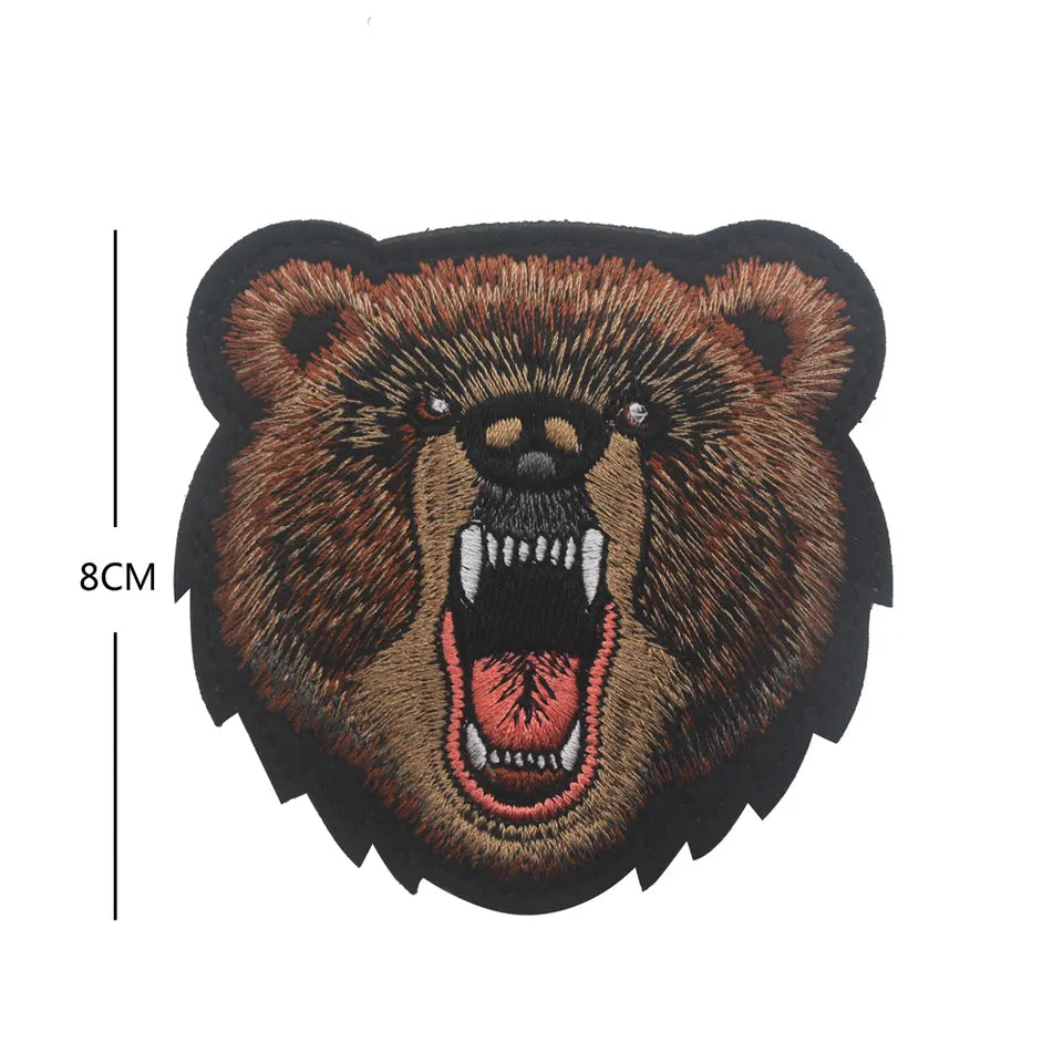 Realistic Bear Hiking Outdoors Embroidered Hook and Loop Tactical Morale Patch FREE USA SHIPPING SHIPS FREE FROM USA PAT-660