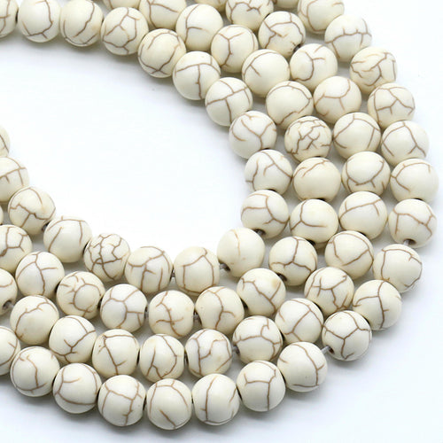 White Howlite 8MM Beads Natural 15