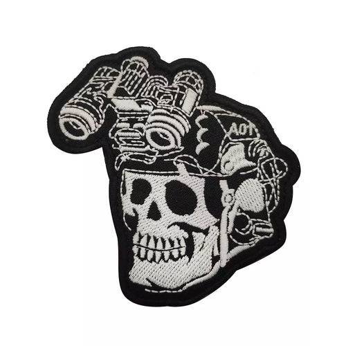 Glow in the Dark Night Vision Soldier Skull Embroidered  Hook and Loop Morale Patch Army Navy USMC Air Force LEO FREE USA SHIPPING SHIPS FROM USA PAT-339
