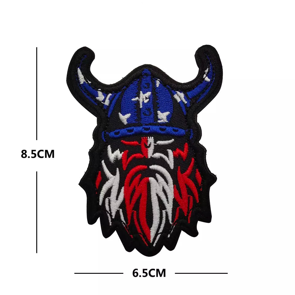 Viking Warrior RWB USA Flag Embroidered Hook and Loop Tactical Morale Patch FREE USA SHIPPING SHIPS FROM USA PAT-316