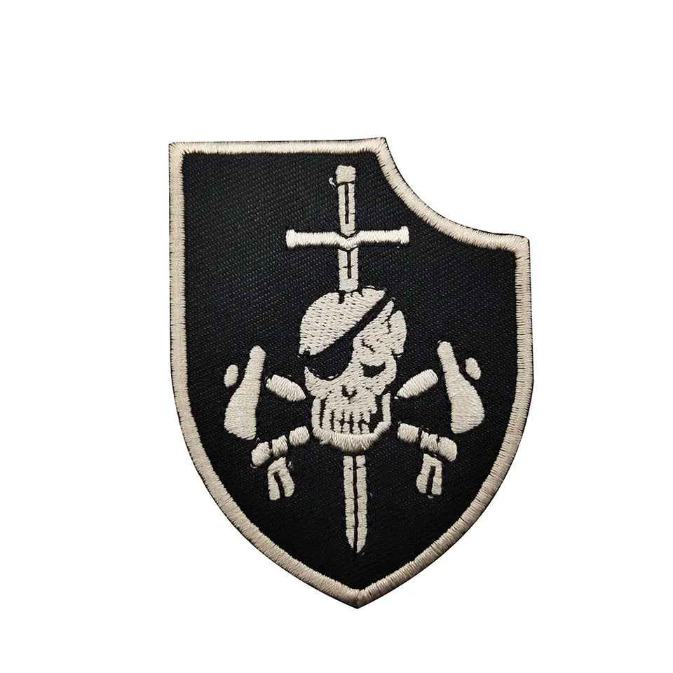 Skull and Crossbones Sword and Shield Templar Cross Hatchets Hook and Loop Morale Patch FREE USA SHIPPING SHIPS FROM USA PAT-609