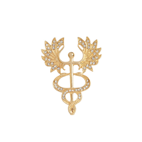 Gold Medical Nurse Doctor Symbol Pin Vaccine Hospital Front Line Essential Worker P-115 - www.ChallengeCoinCreations.com