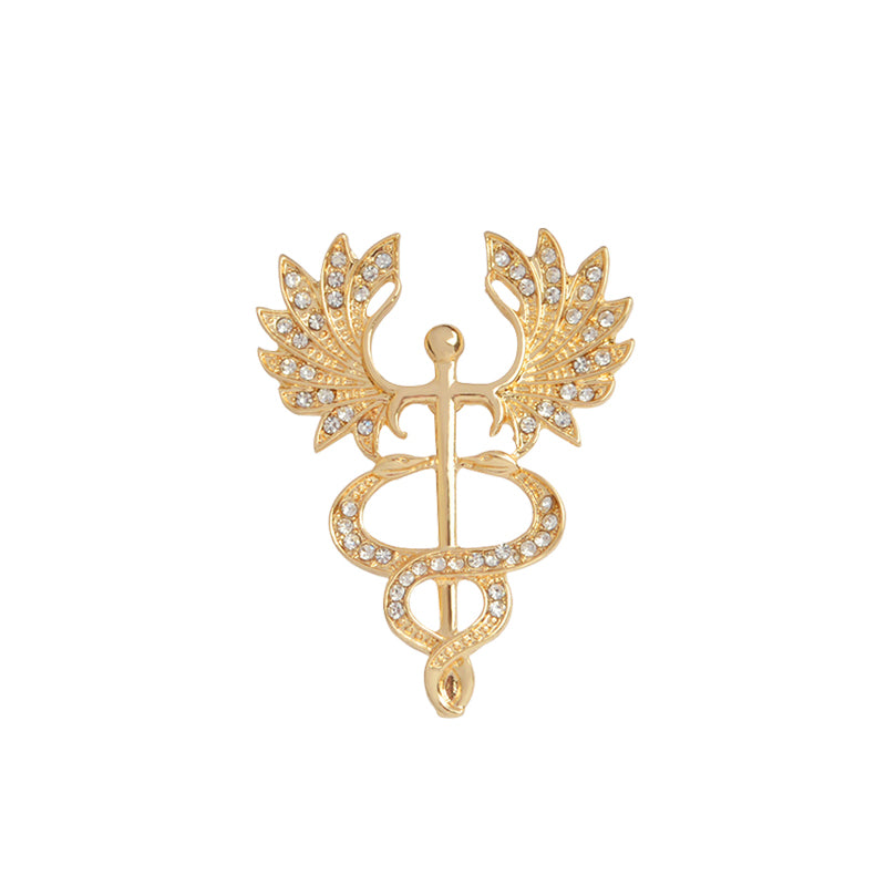 Gold Medical Nurse Doctor Symbol Pin Vaccine Hospital Front Line Essential Worker P-115 - www.ChallengeCoinCreations.com