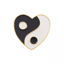 Load image into Gallery viewer, Heart Shaped Yin Yang Taichi Enamel Lapel Pin Tai Chi FREE SHIPPING SHIPS FROM USA P-171/172